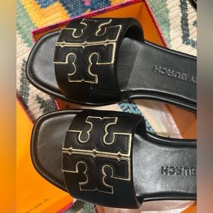 EUC Tory Burch Double T Sport Slide sz 9-stored in box